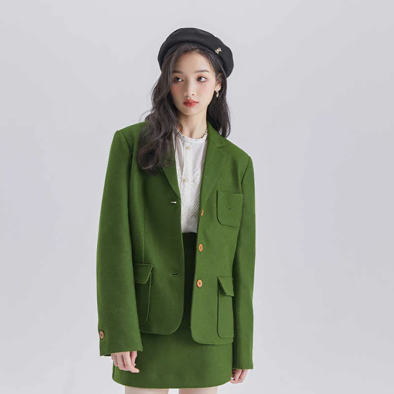 DEAR DEER PUFF Business Suit Women's Green-2