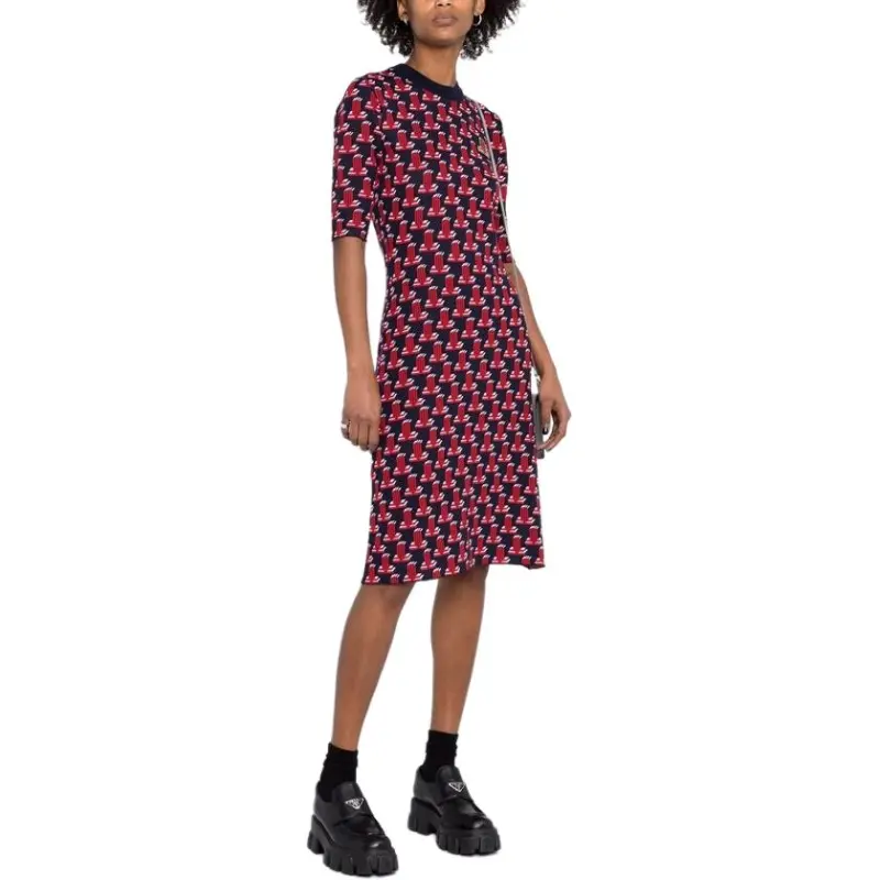 Lanvin Short Sleeved Dresses Women's Dark Blue-1