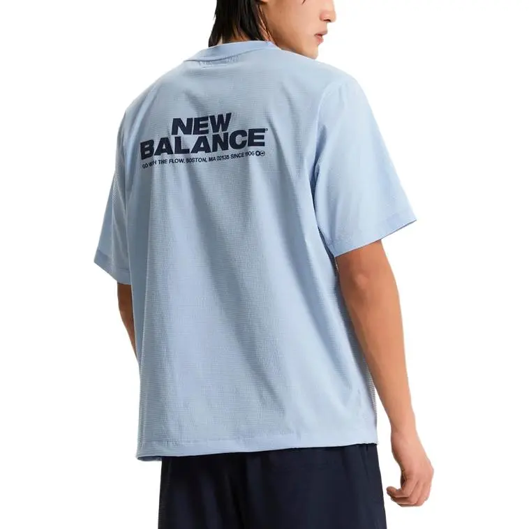 New Balance UNI SUMMERSEMI OVER FIT T Shirt Unisex Light Blue-2
