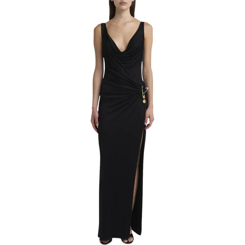 VERSACE Sleeveless Safety Pin Detailed Dress-1