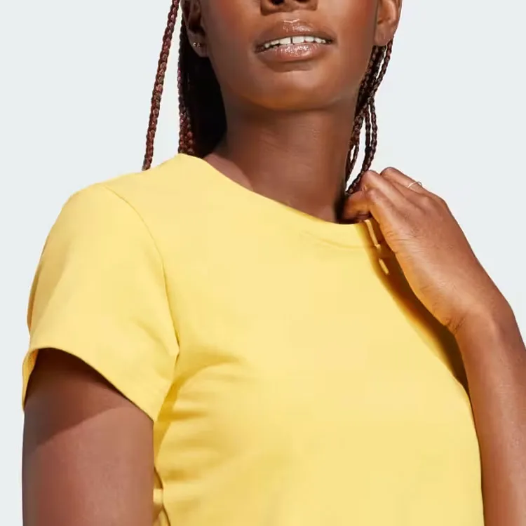 Adidas Lounge Crop Tops Women's Yellow-4