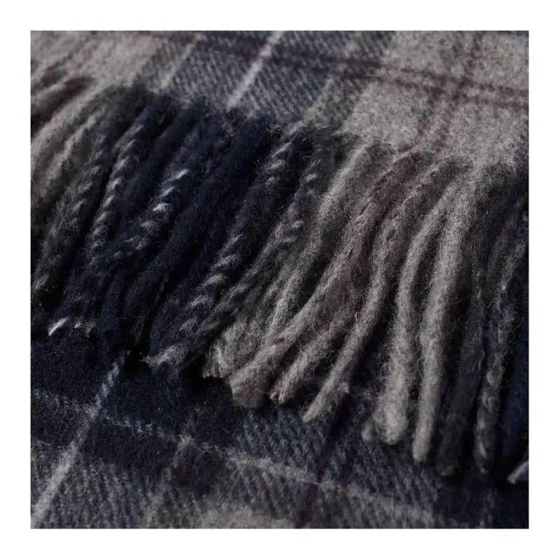 BARBOUR Wool Knit Scarves Men's Gray-2