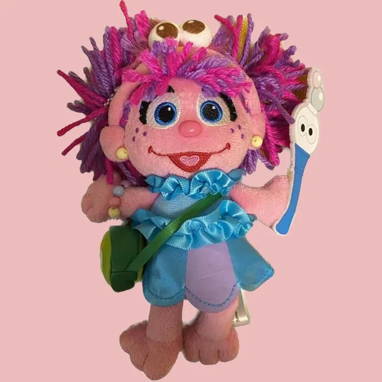 Universal Studios Sesame Street Characters Abby Playing Frog Dolls Plush Pendant 17cm Height-1