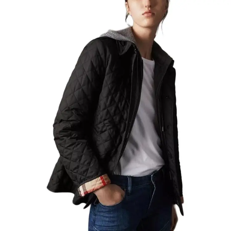 Burberry Cropped Coats Women's Black-3