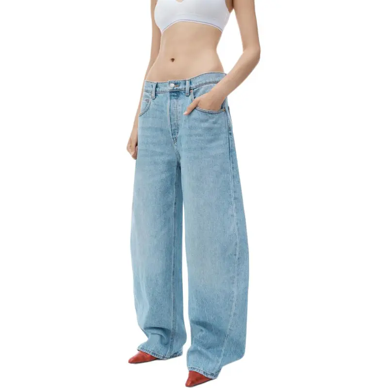 Alexander Wang Oversized Rounded Low Rise Jean Classic Light Indigo-5