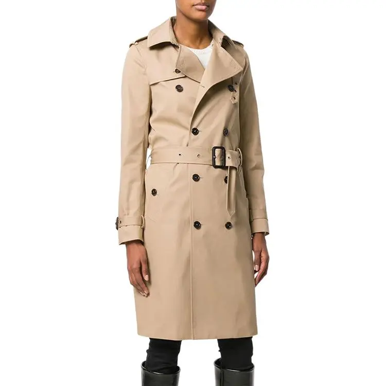 SAINT LAURENT Double Breasted Belted Trench Coat-2