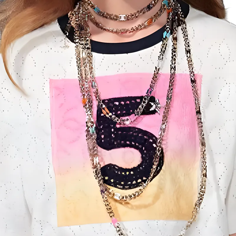 CHANEL SS24 Drop Shoulder Sleeve T Shirt Women's White-3