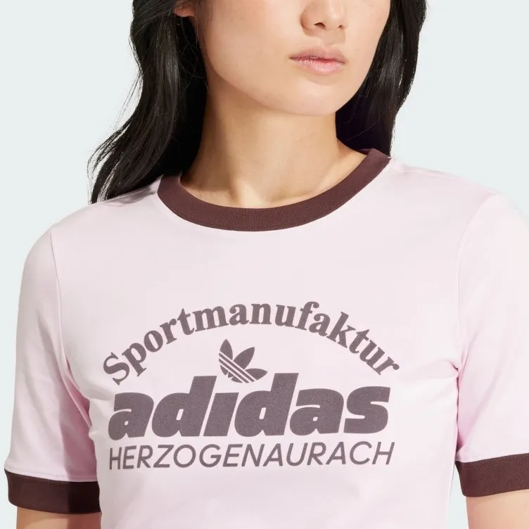 Adidas Originals T Shirt Women's Clear Pink-3