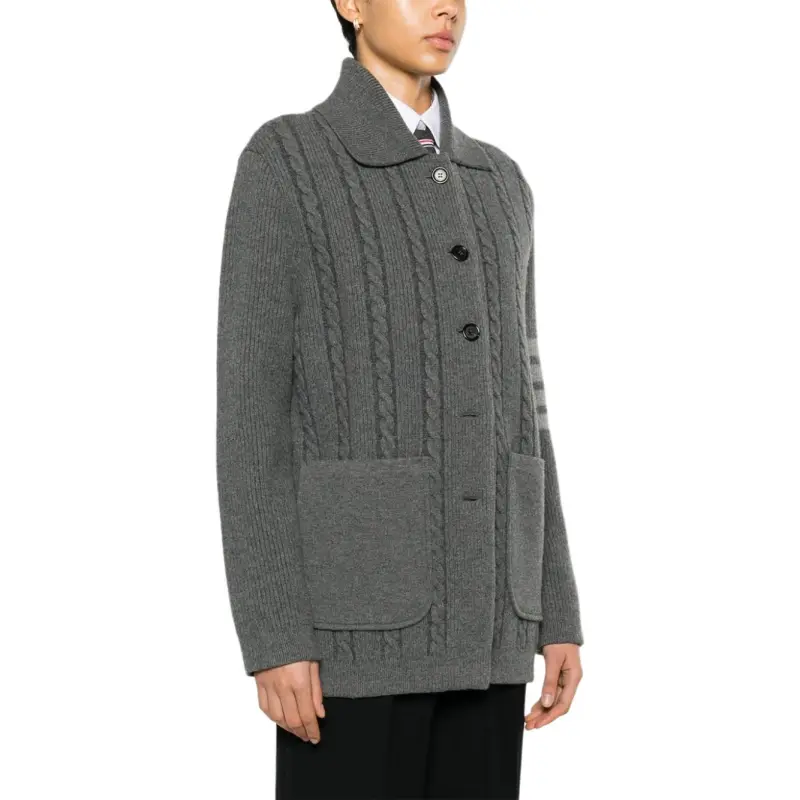 THOM BROWNE Cable knit Bomber Jacket-3