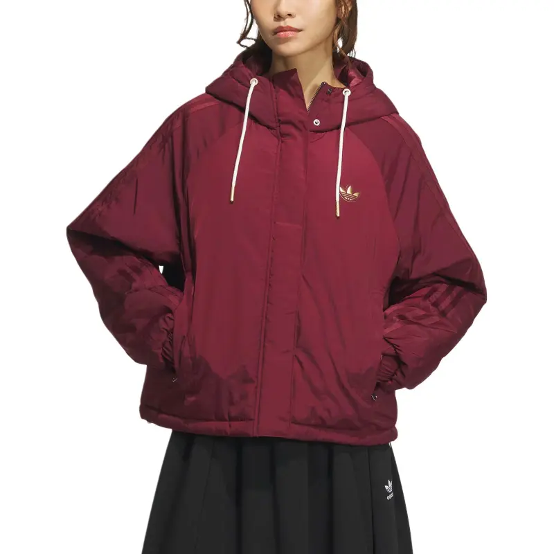 Adidas Originals AW24 Puffer Jacket Women's Dark Red-1