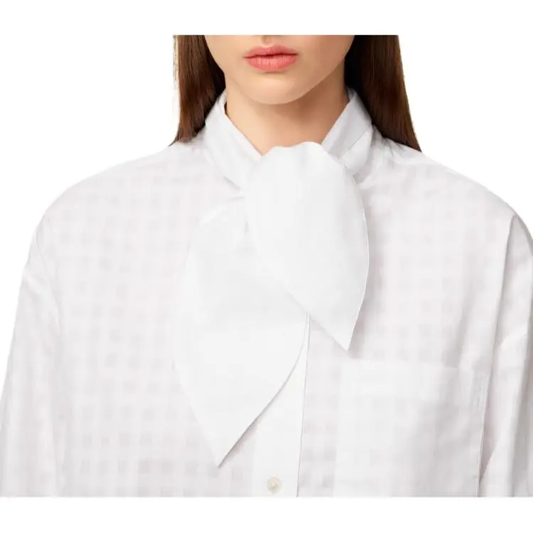 AMIPARIS Scarf collar Cotton Shirt-4