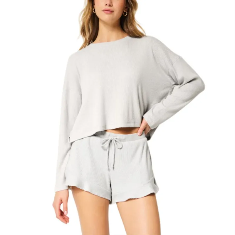 Hollister Pajama Set Women's Light Gray-1