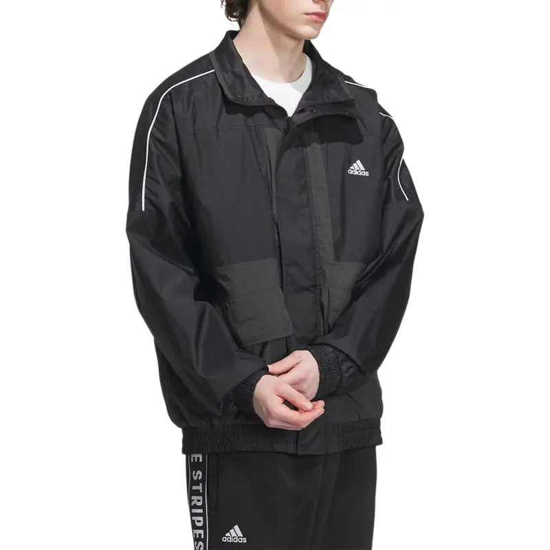 Adidas Jackets Men Black+Shopping Bag-1