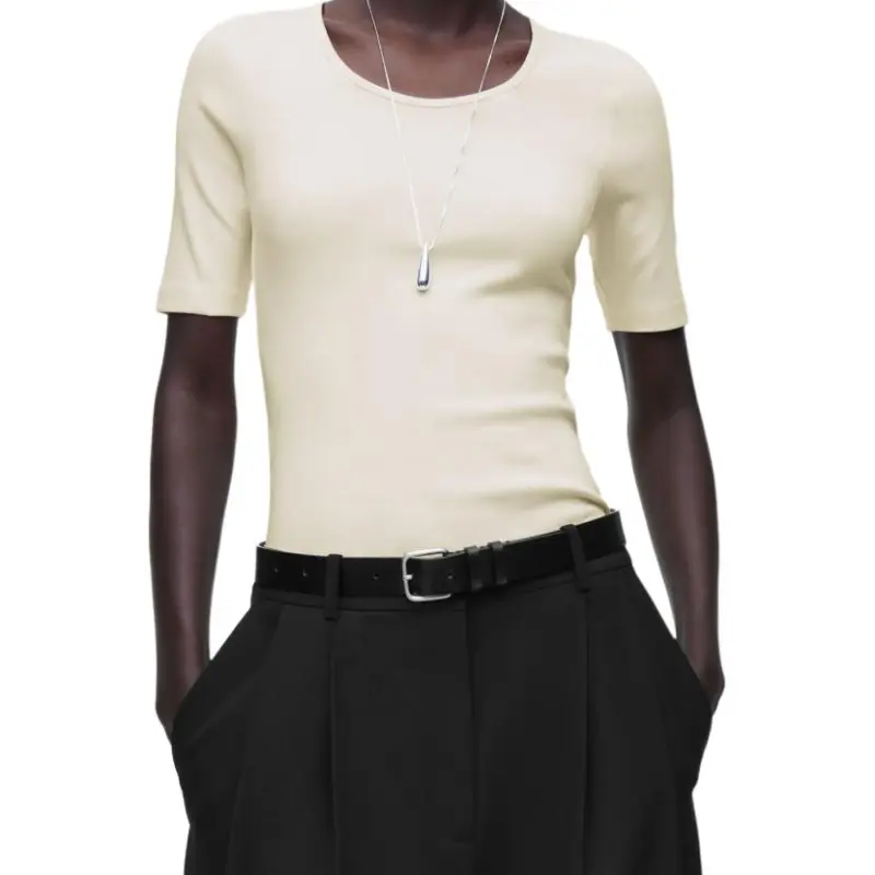 COS T Shirts Women's Ecru-5