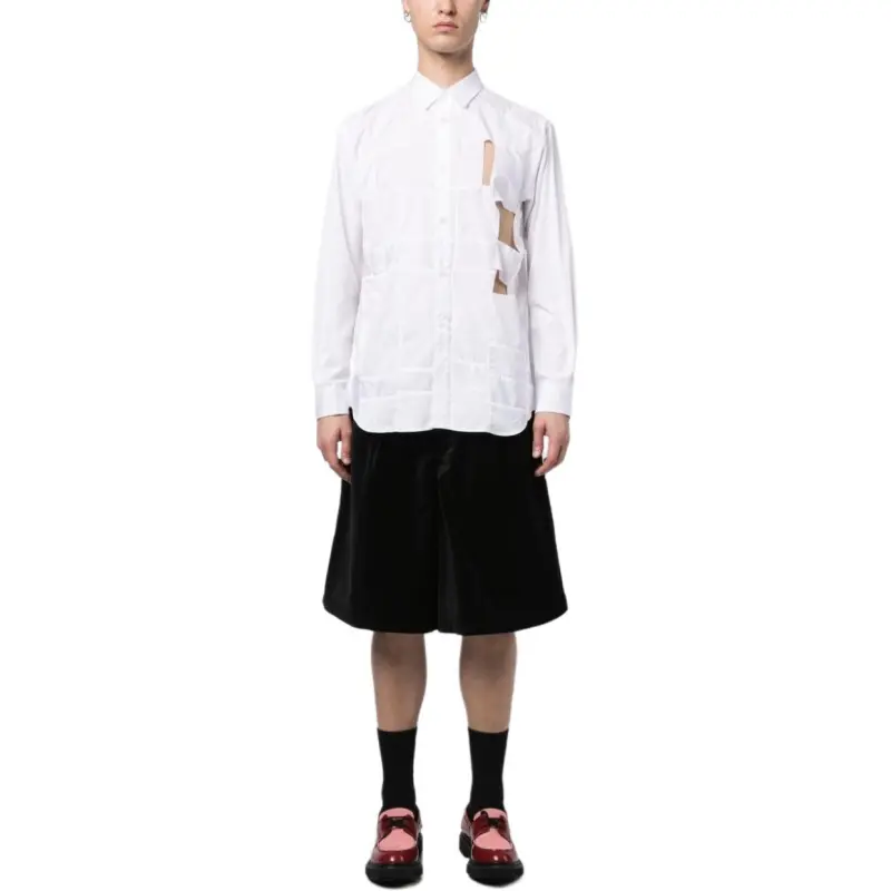 Comme Des Garçons Shirt Cut Out Buttoned Shirt-2