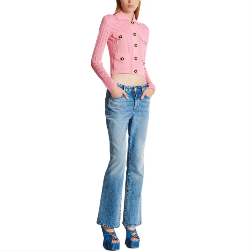 BALMAIN Logo embroidered Knit Cardigan-3