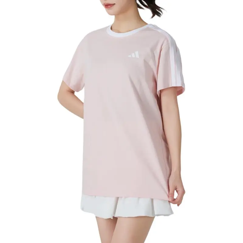 Adidas BOYFRIEND Regular T Shirt Women's Light Pink/White-2