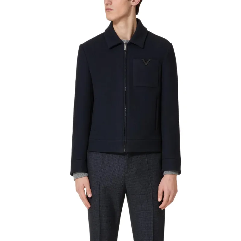 Valentino Garavani Zip Up Straight Hem Jacket-1