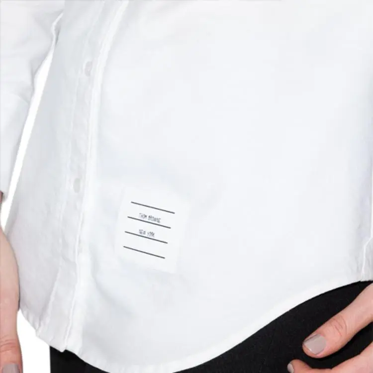 THOM BROWNE Oversized bow Poplin Cotton Shirt-4