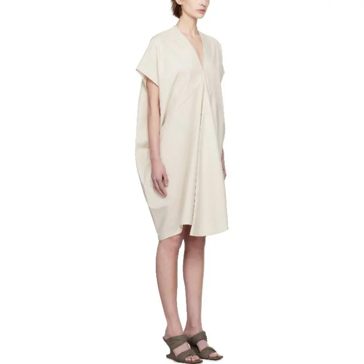 RICK OWENS/RO Short Sleeved Dresses Women's Ecru-3