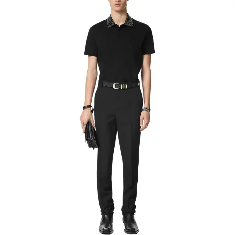 VERSACE Crystal embellished Polo Shirt-1
