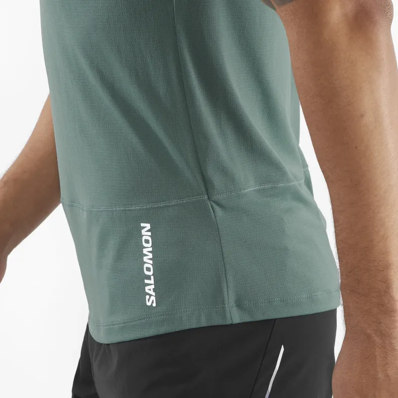 SALOMON CROSS RUN T-Shirt Men's Ocean Green-4