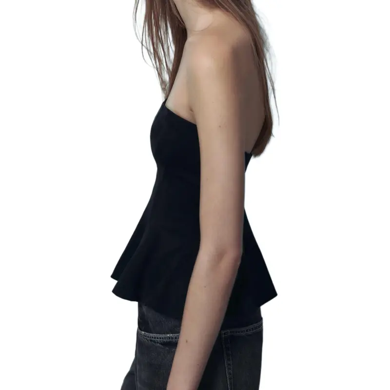 ZARA Trf Strapless Top Women's Black-4