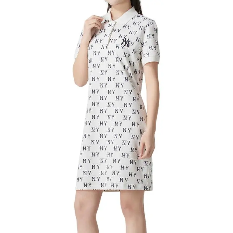 MLB SS25 Short Sleeved Dress Women's White-3