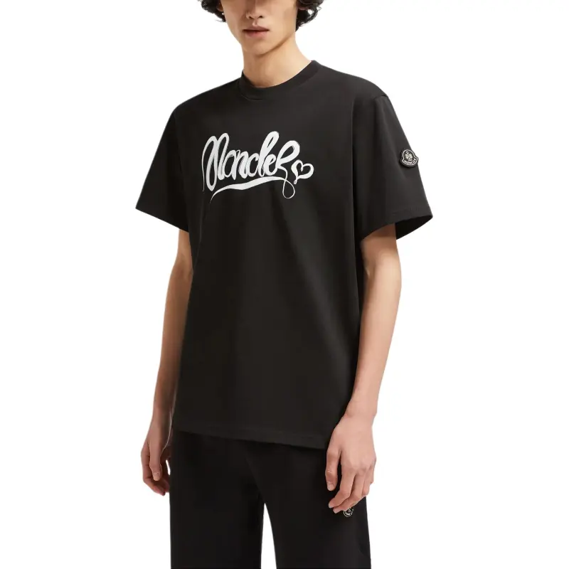 Moncler Calligraphy Logo Cotton T shirt-2