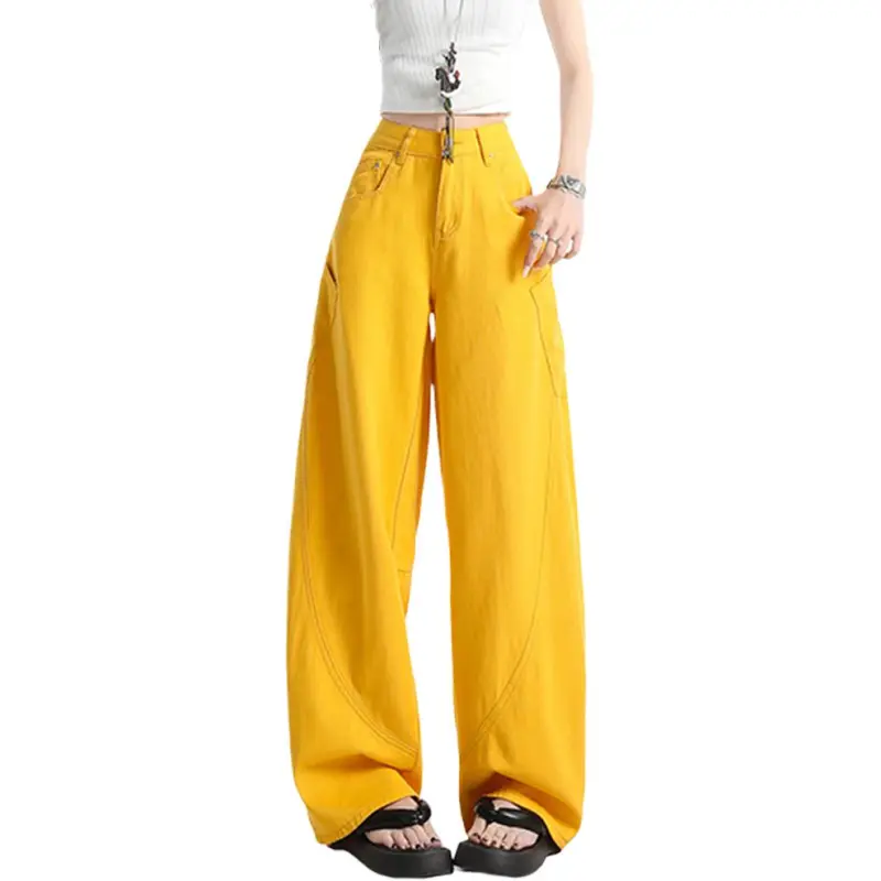 NHZN Jeans Women's Yellow-2