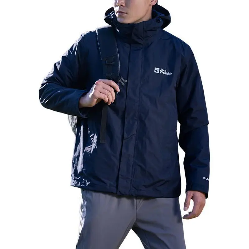 Jack Wolfskin Keep Warm From The Wind Windbreaker Jacket Men's Marine Blue-1