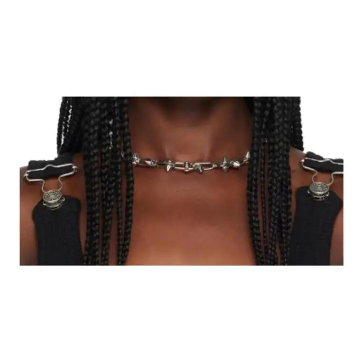 JUSTINE CLENQUET Palladium Brass Necklaces Women's Silver-2
