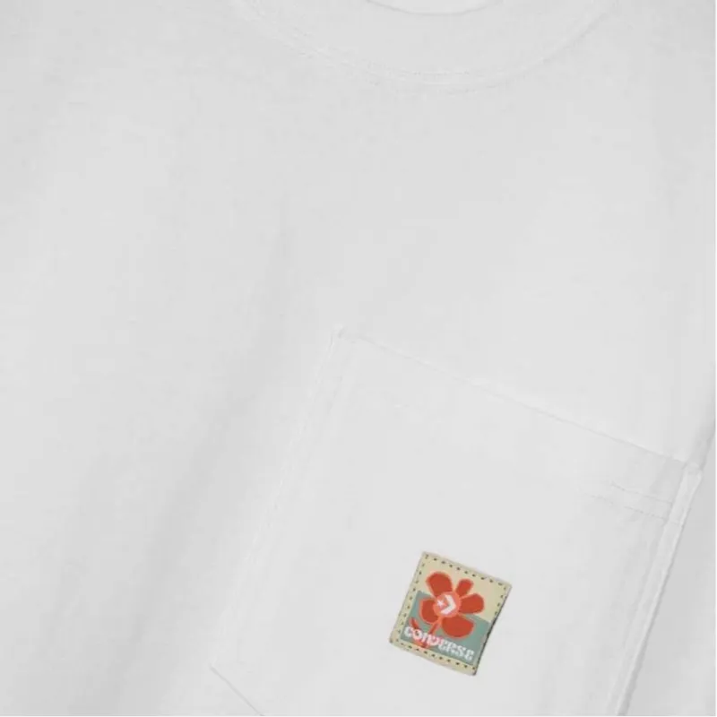 Converse Drop Shoulder Sleeve T Shirt Men's White-4