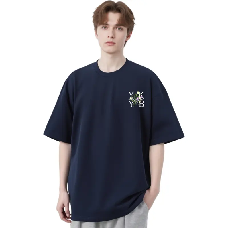 YK&YB T Shirts Unisex Navy Blue-3