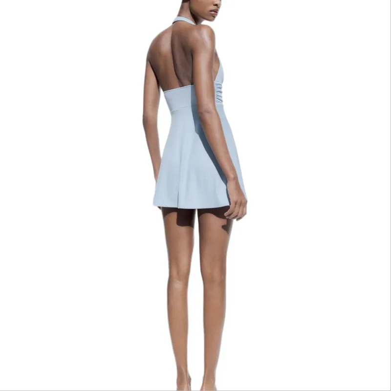 ZARA Sleeveless Dress Women's Light Blue-4