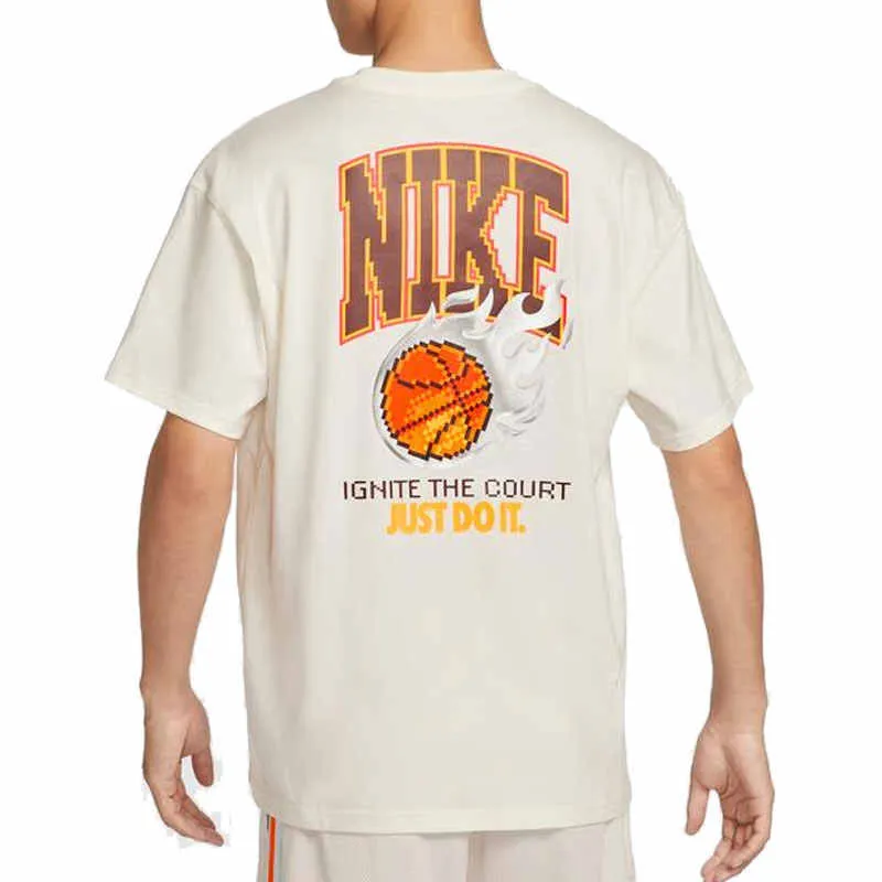 Nike T Shirts Men Beige-3