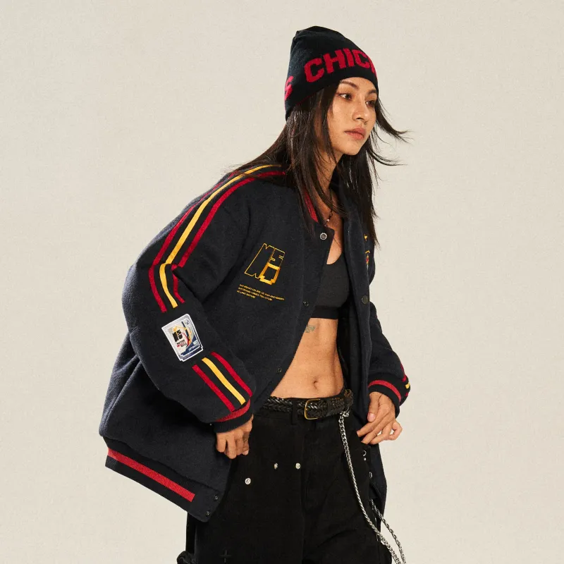 NSTNEW START Baseball Jacket Unisex Navy Blue-4