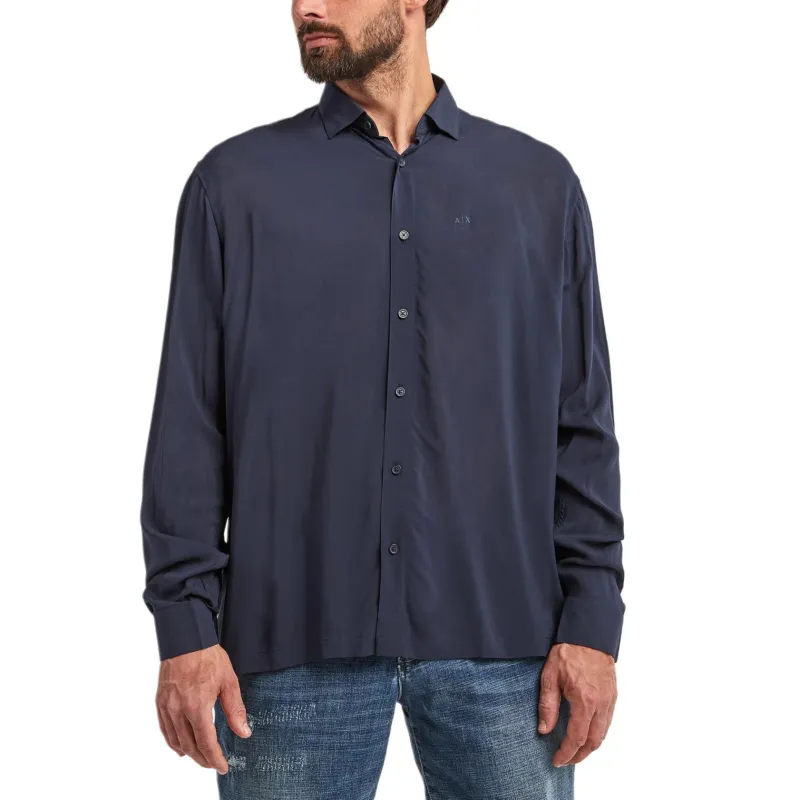 ARMANI EXCHANGEAE SS23 Shirt Men's Marine Blue-2