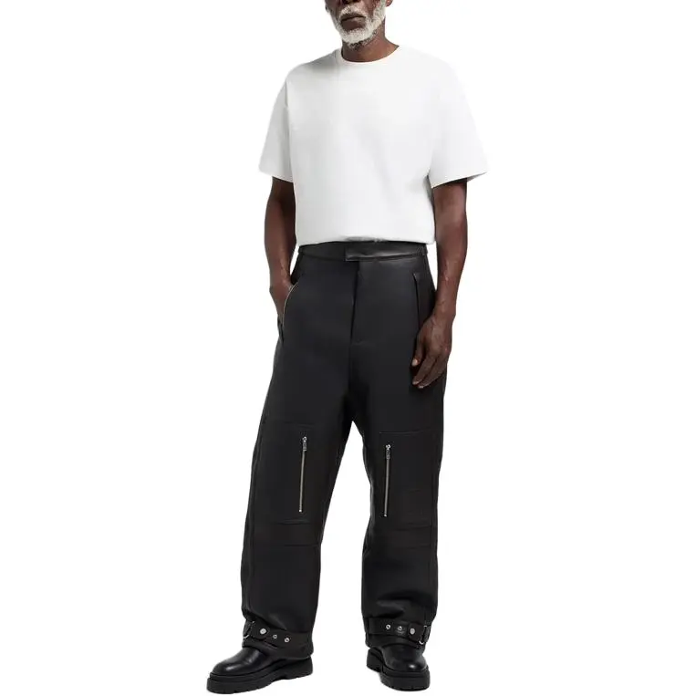 Moose Knuckles Moose Labs Series Leather Pants Unisex Brown-4