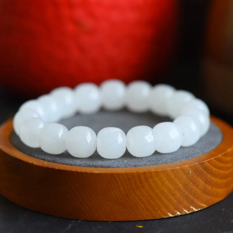 TAMINA Hetian Jade Bracelets White Jade Unisex-1