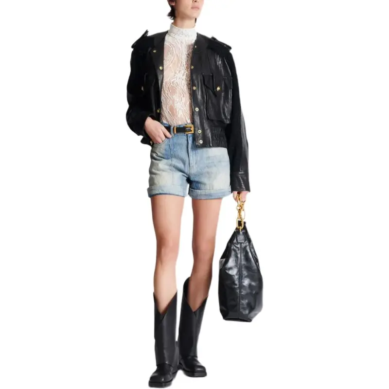 BALMAIN Diamond Denim Shorts-4