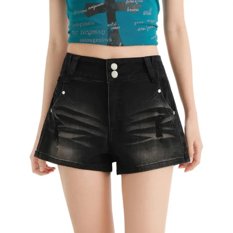NHZN Denim Shorts Women's Nostalgic Blue-2