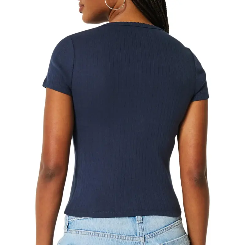 Hollister T Shirt Women's Navy Blue-2