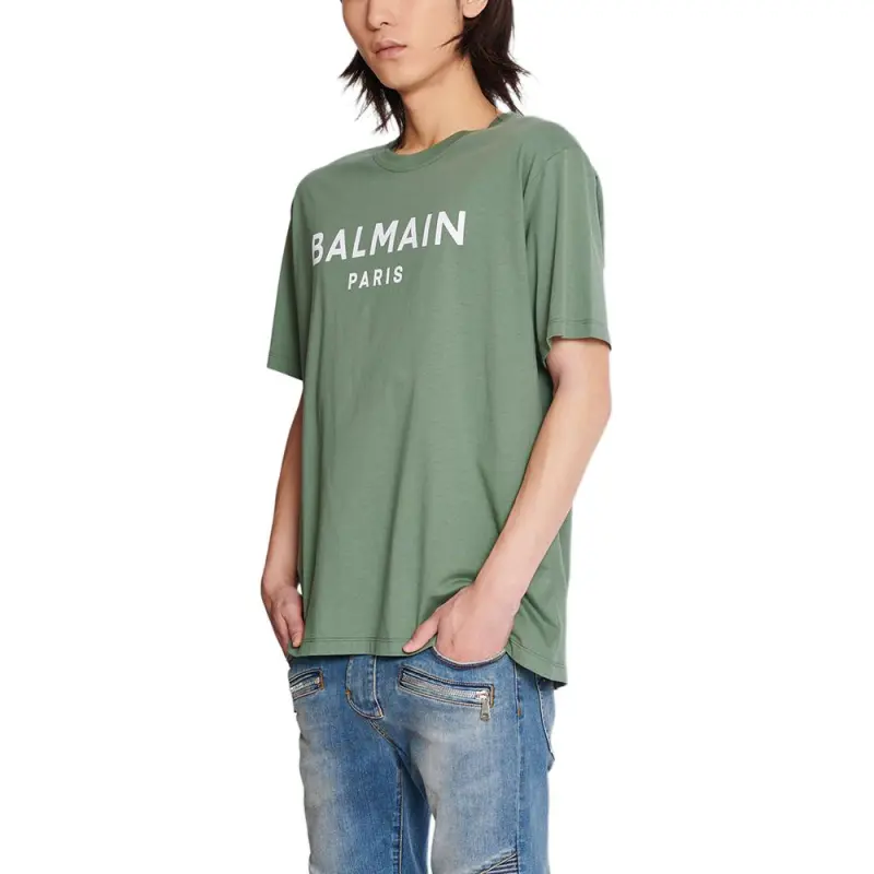 BALMAIN Logo Printed Crewneck T Shirt-5
