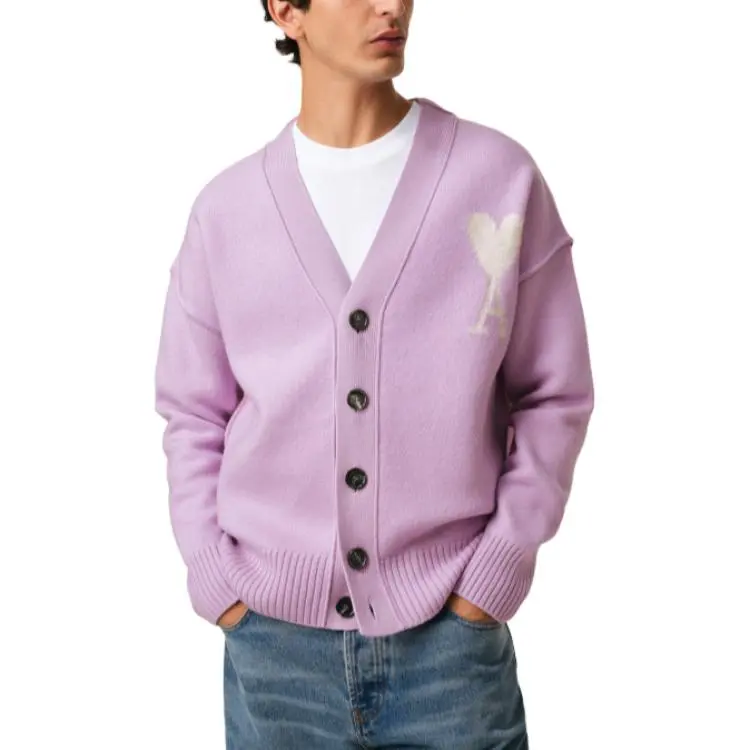 Ami Paris Ami De Coeur Knitted Cardigan-1