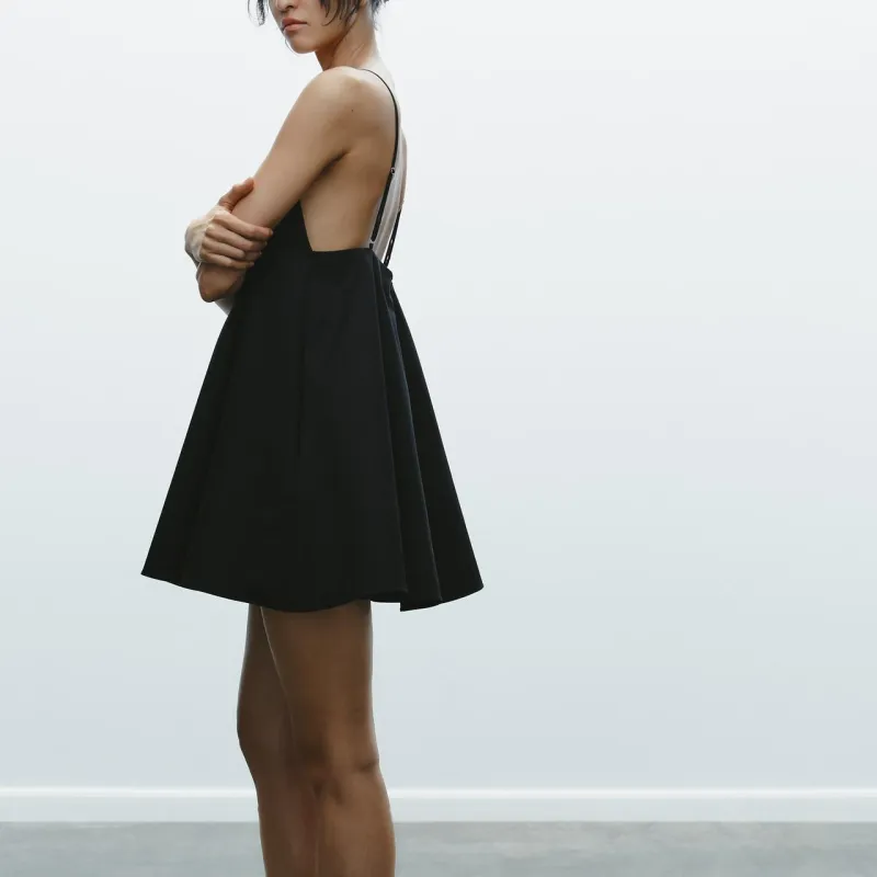 ZARA Slip Dresses Women's Black-3