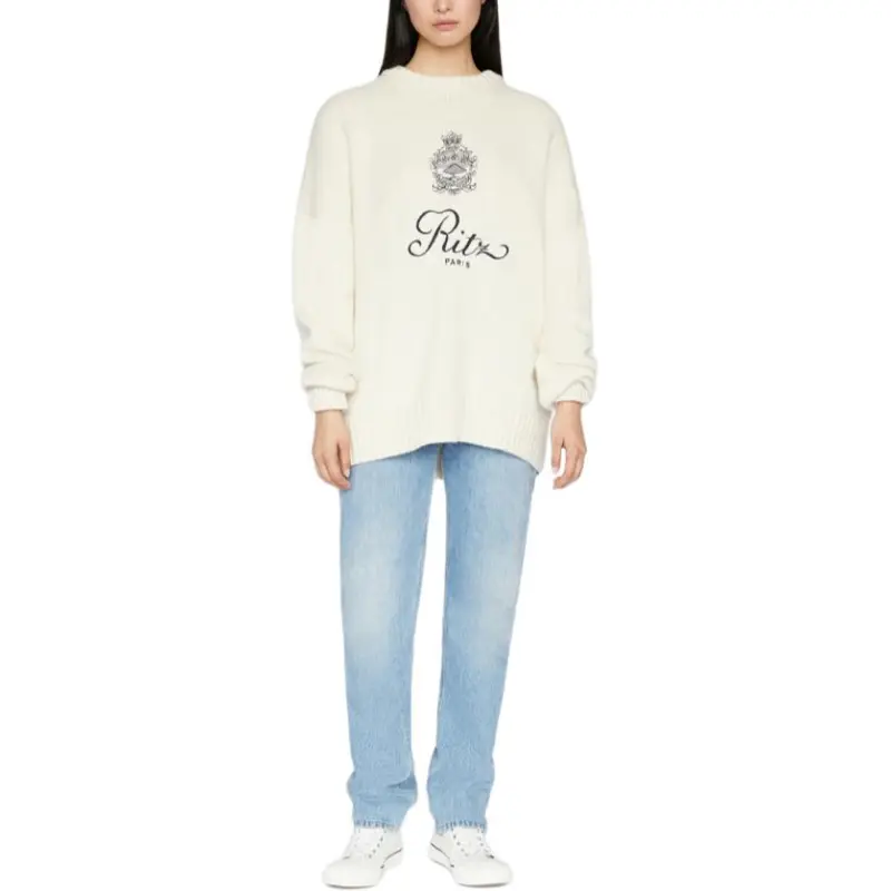 FRAME Ritz Paris Cashmere Sweater Unisex White-1