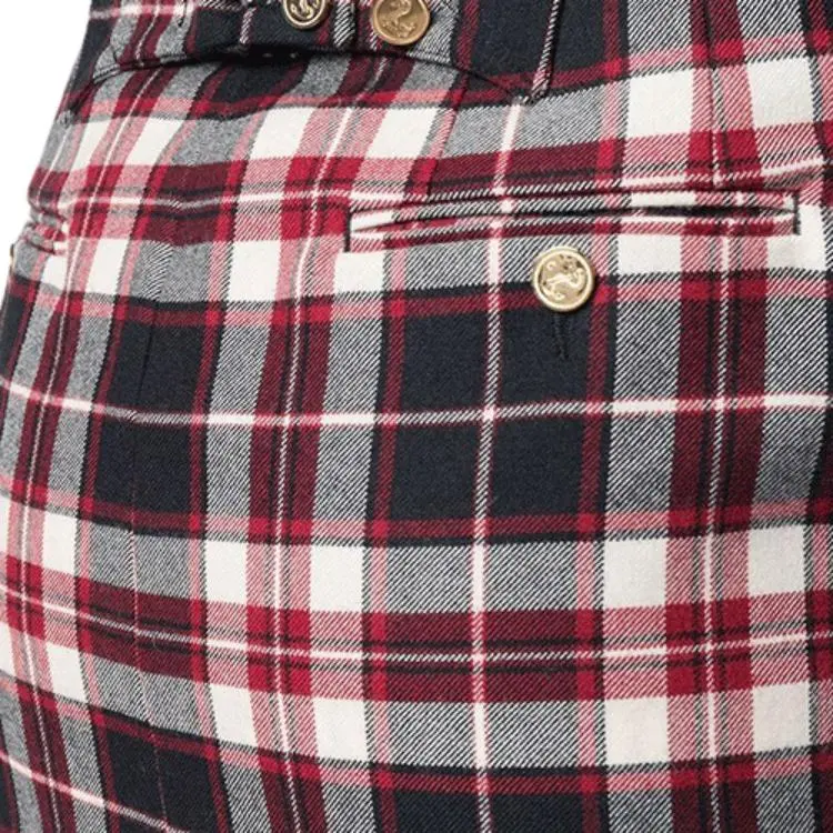 THOM BROWNE Tartan Check Wool Miniskirt-4