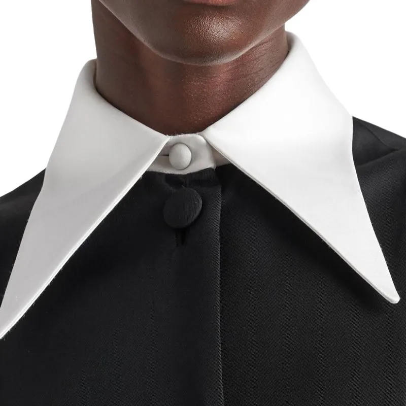 PRADA Contrasting-collar Button-down Minidress-1