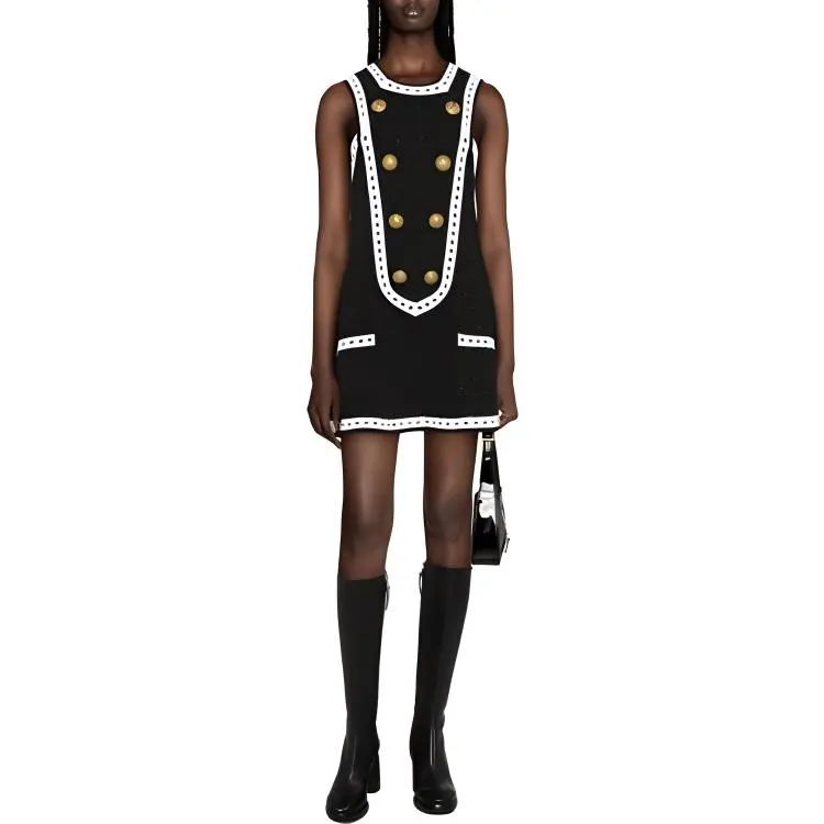BALMAIN Sleeveless Dress Women's Black-1